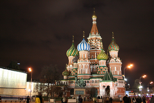 Ban đêm Nhà thờ thánh Basil - Red Square 