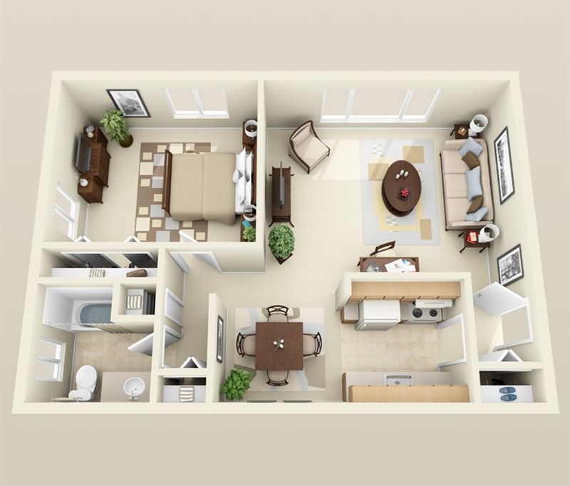 101 Thiết kế căn hộ chung cư 1 phòng ngủ cho người thích sống một mình