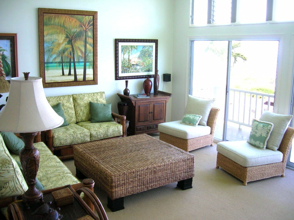 Phòng khách phong cách nhiệt đới cho nhà hiện đại