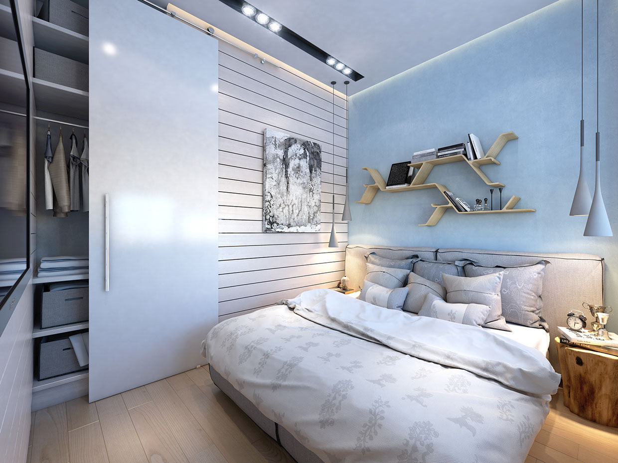 Thiết kế tủ âm tường cho phòng ngủ nhà nhỏ