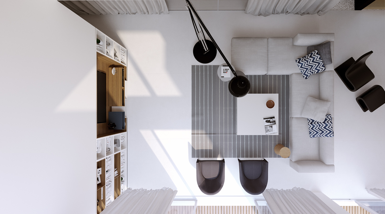 Wedo thiết kế nội thất phòng khách đẹp theo cảm hứng từ nhà để xe ô tô