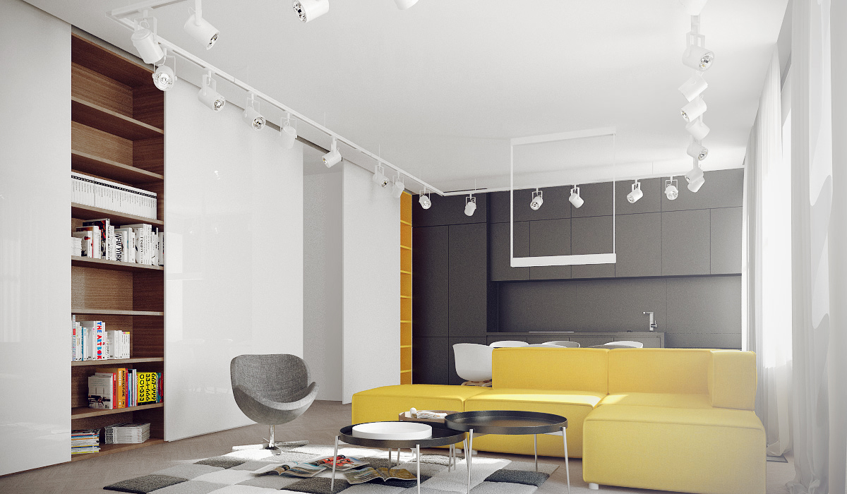 Wedo thiết kế phòng khách đẹp với nội thất màu vàng