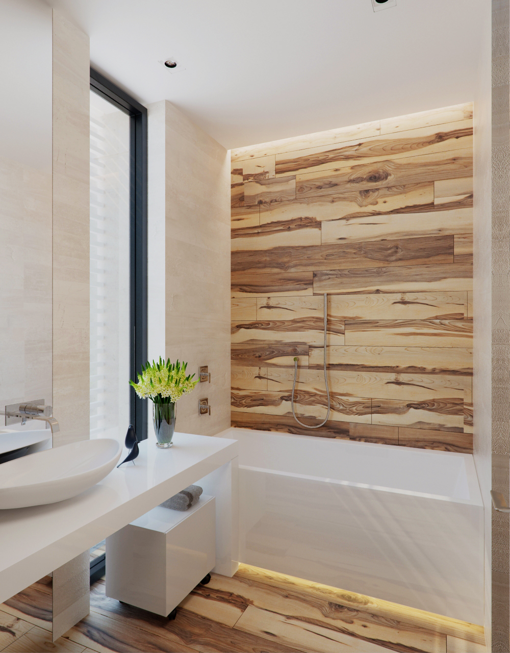 Wedo thiết kế nội thất phòng tắm đẹp, sang trọng với gỗ và đá