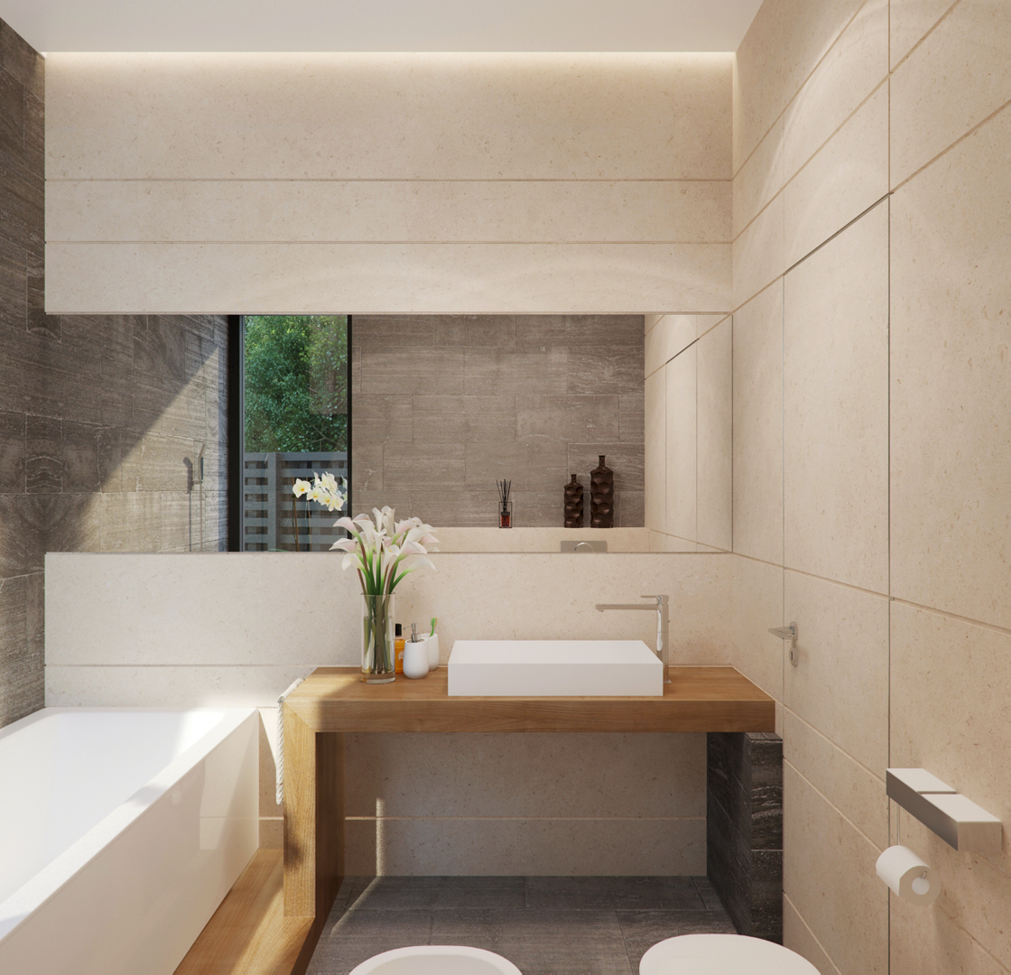 Wedo thiết kế nội thất phòng tắm đẹp, sang trọng với gỗ và đá