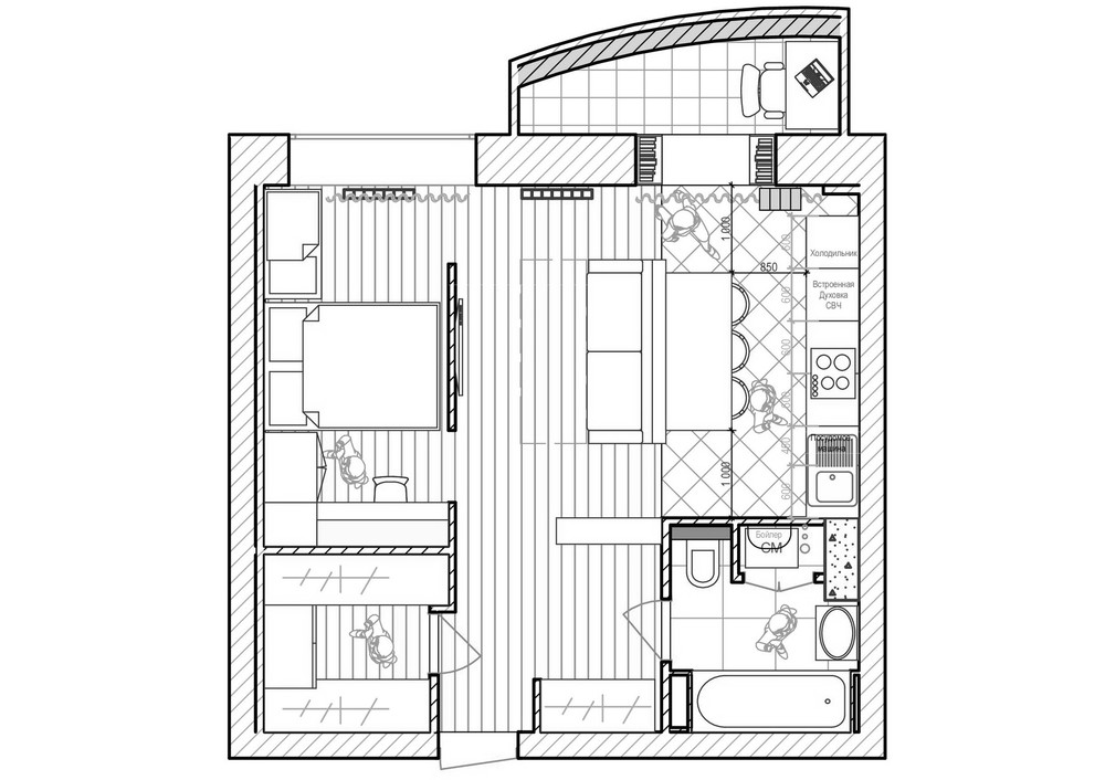 Bản vẽ thiết kế nội thất cho ngôi nhà diện tích nhỏ