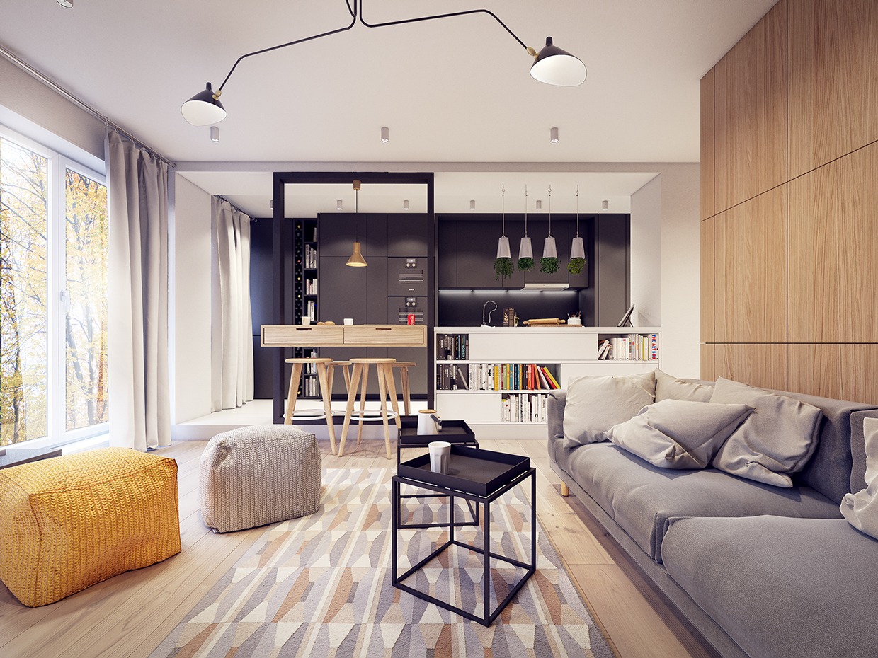 Wedo thiết kế nội thất phòng khách đẹp lấy cảm hứng từ xu hướng những năm 60