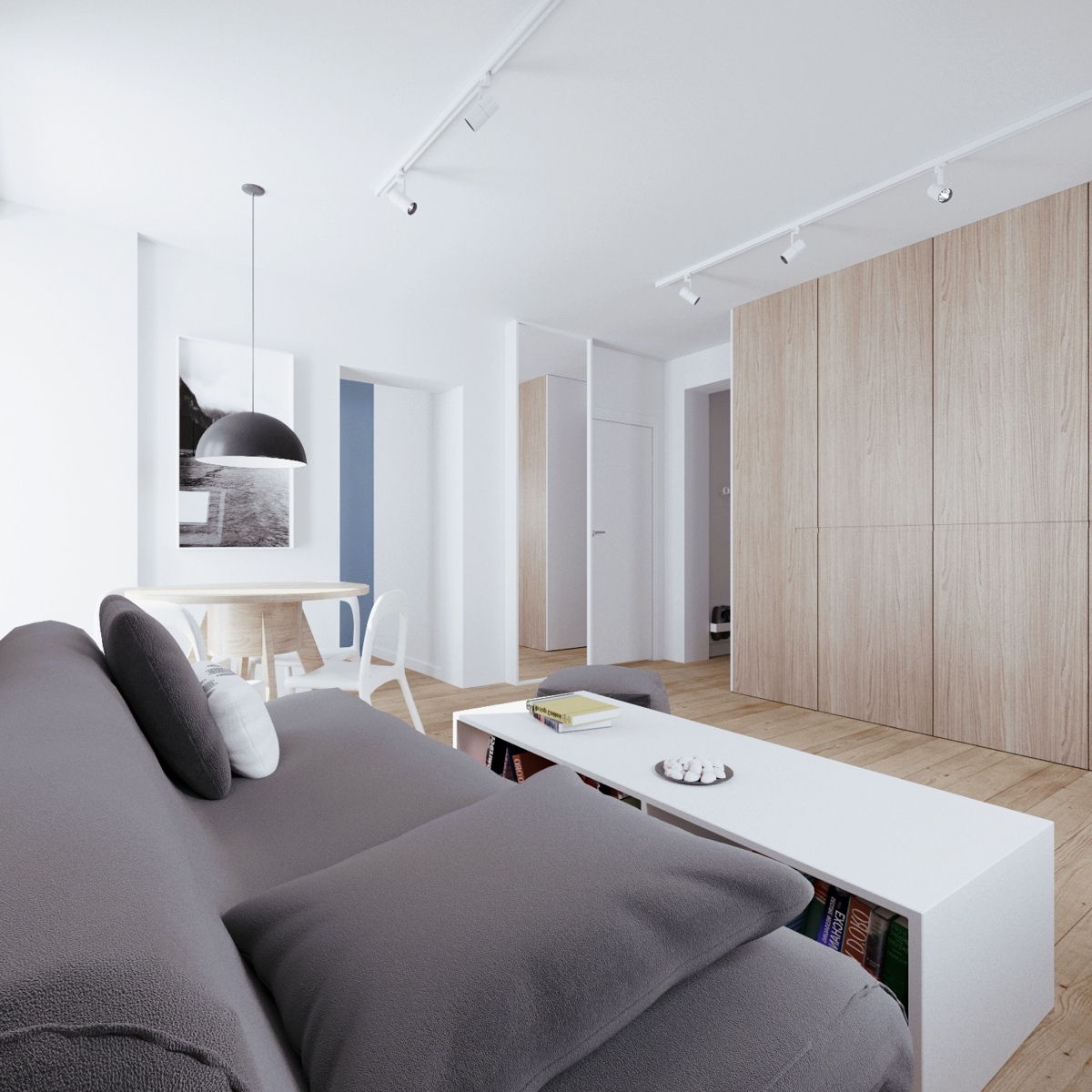Wedo thiết kế nội thất phòng khách thông minh cho căn hộ tầng áp mái nhà