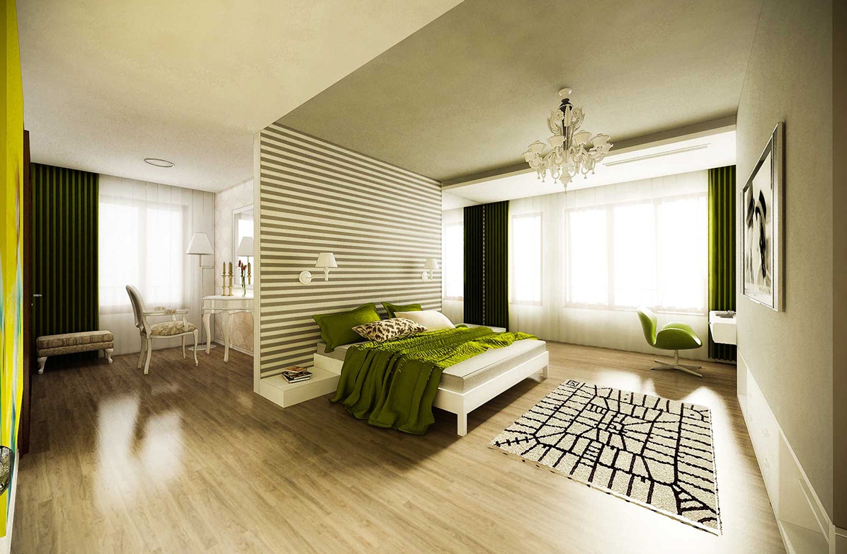 Wedo thiết kế nội thất phòng ngủ đẹp với màu xanh lá cây