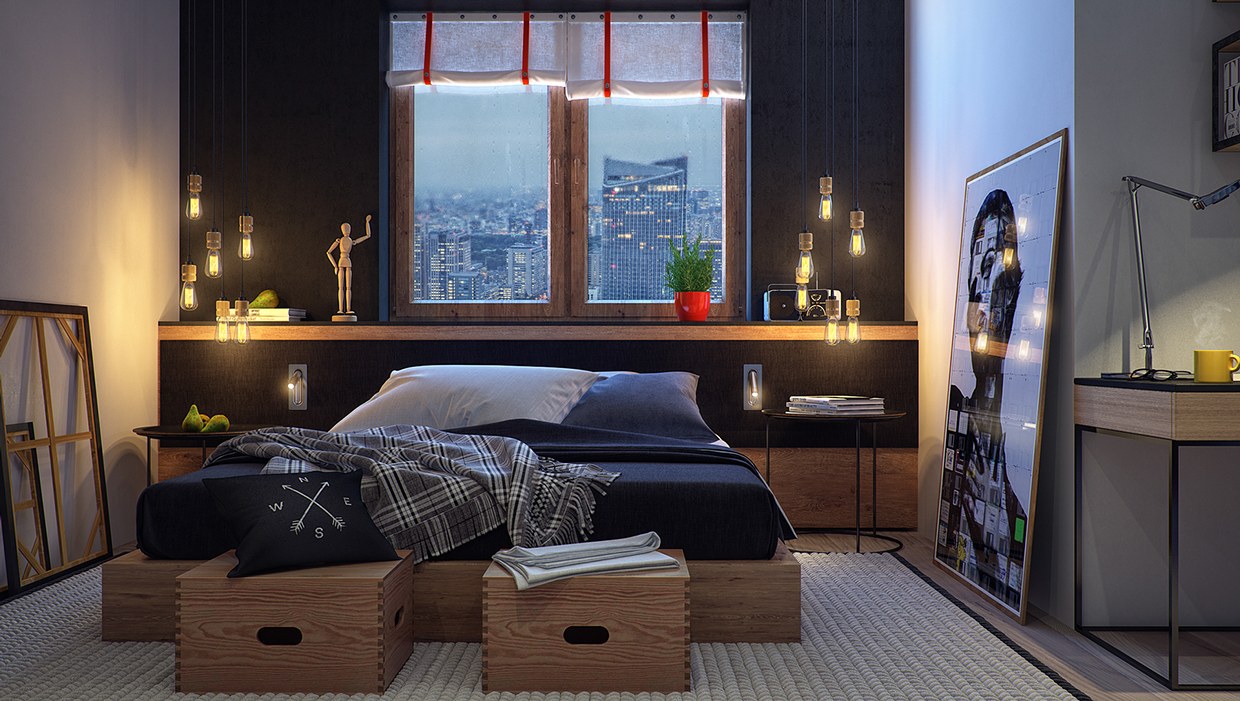 Wedo thiết kế nội thất phòng ngủ sáng tạo cho nhà đẹp với màu xanh