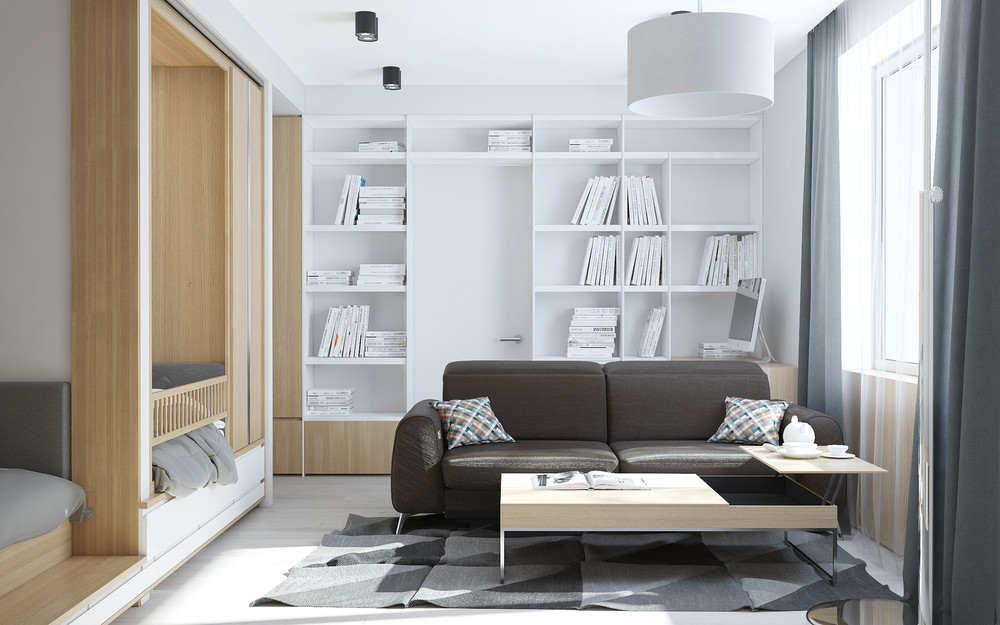 Wedo thiết kế nội thất phòng khách chung cư nhỏ đơn giản, sáng tạo cho gia đình trẻ