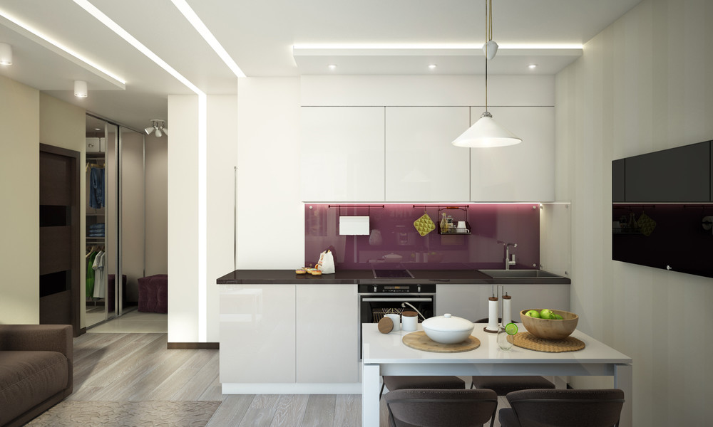 Wedo thiết kế nội thất phòng khách, nhà bếp và phòng ăn chung cư nhỏ đơn giản, sáng tạo