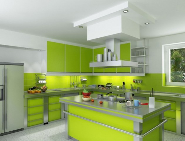Wedo thiết kế nội thất đáng yêu và tươi mát cho nhà bếp với màu xanh lá cây