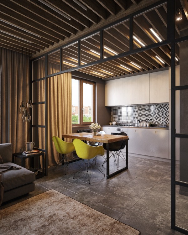 Wedo thiết kế nội thất phòng ăn đẹp, trầm ấm, đơn giản và đẳng cấp với gạch trần