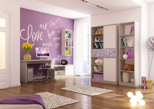 Wedo thiết kế nội thất phòng bé gái ngọt ngào,duyên dáng và trẻ trung với màu tím