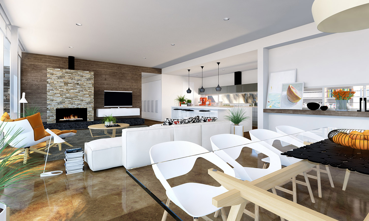 Wedo thiết kế nội thất sang trọng cho phòng khách, phòng ăn căn hộ cao cấp