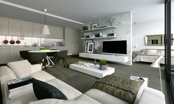 Wedo thiết kế nội thất sang trọng cho phòng khách căn hộ cao cấp