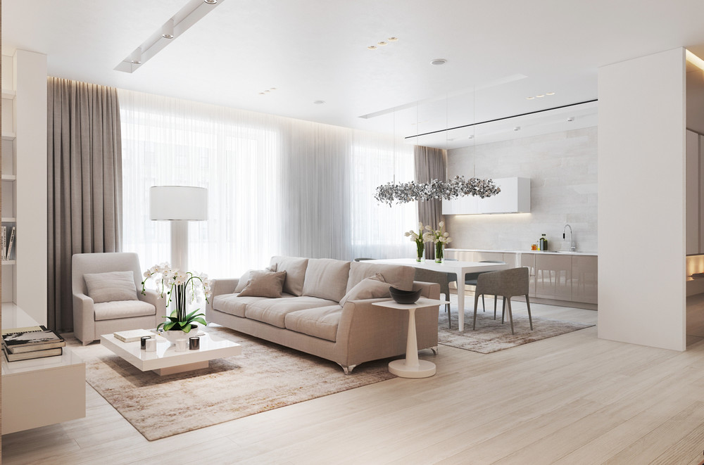 thiết kế nội thất trung tính tự nhiên cho phòng khách đẹp