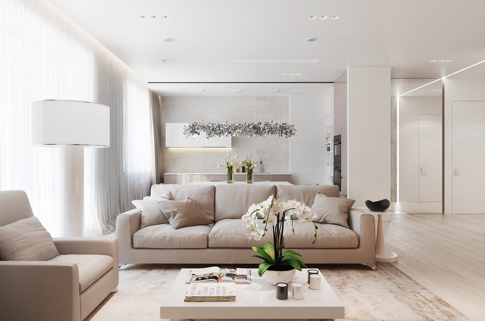 thiết kế nội thất trung tính tự nhiên cho phòng khách nhà đẹp