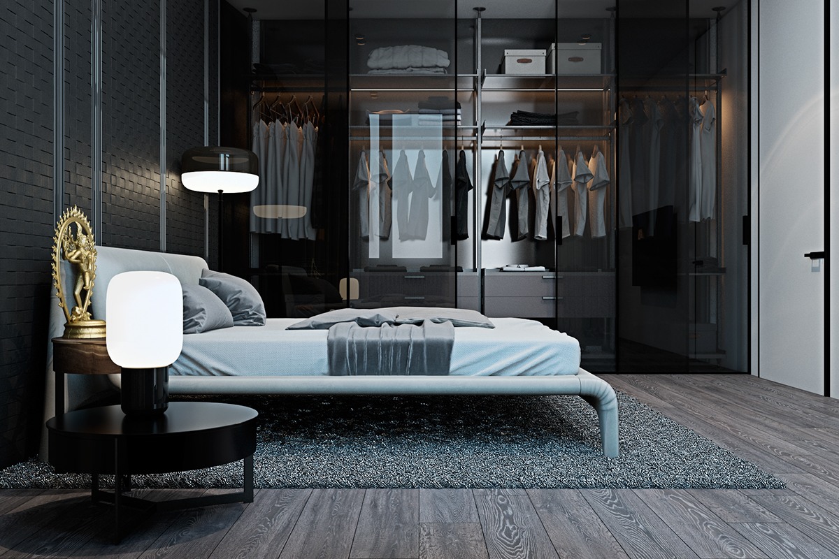 thiết kế nội thất màu xám cho phòng ngủ đẹp