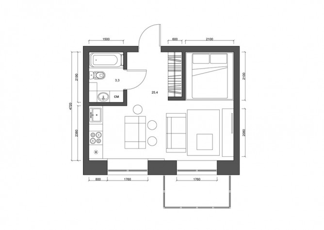 mẫu thiết kế nội thất đẹp và tiện nghi cho nhà siêu nhỏ dưới 30 m2