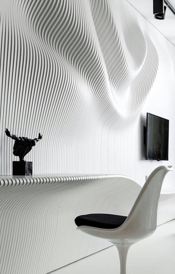 thiết kế nội thất nhà đẹp với tường 3D độc đáo