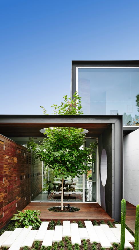 thiết kế ngoại thất cho không gian kiến trúc nguyên khối mở nhỏ
