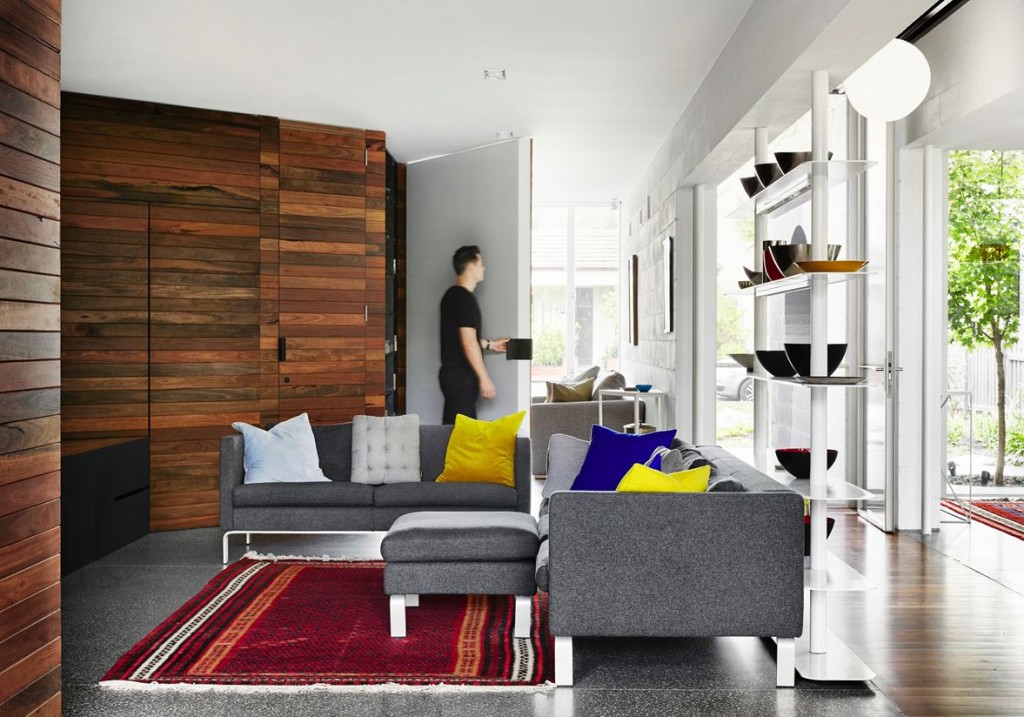 thiết kế nội thất phòng khách mở cho không gian kiến trúc nhỏ