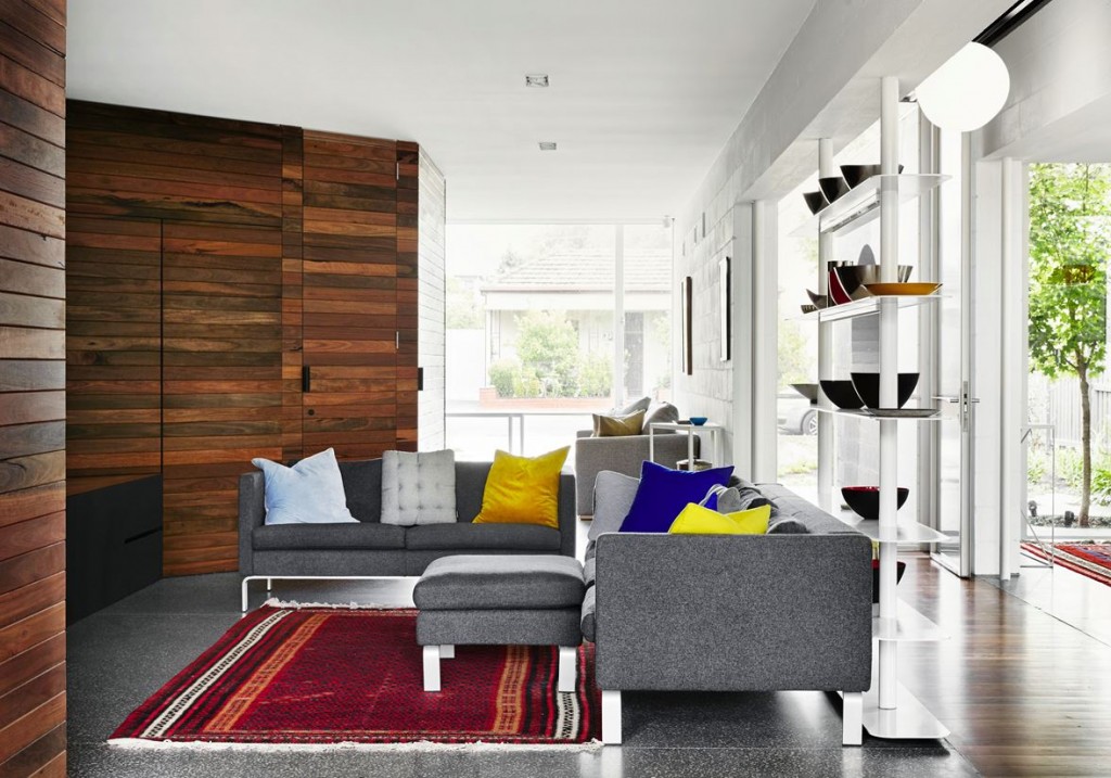 thiết kế nội thất phòng khách mở cho không gian kiến trúc nhỏ