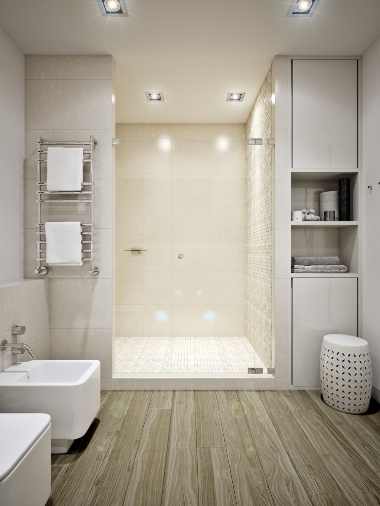 thiết kế nội thất phòng tắm đẹp cho căn hộ 1 phòng ngủ