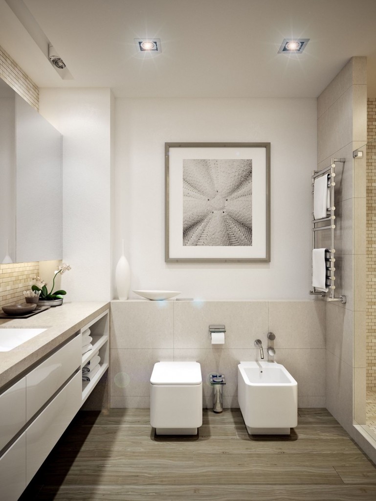 mẫu thiết kế nội thất phòng tắm đẹp cho căn hộ 1 phòng ngủ