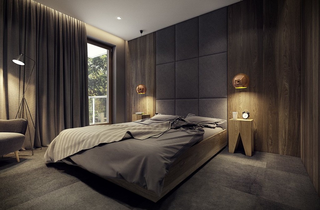 mẫu thiết kế nội thất phòng ngủ tương phản, hiện đại, sáng tạo và mạnh mẽ