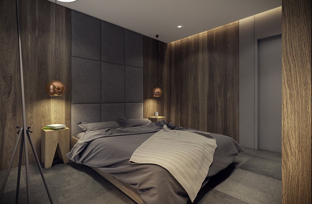 mẫu thiết kế nội thất phòng ngủ tương phản, hiện đại, sáng tạo và mạnh mẽ