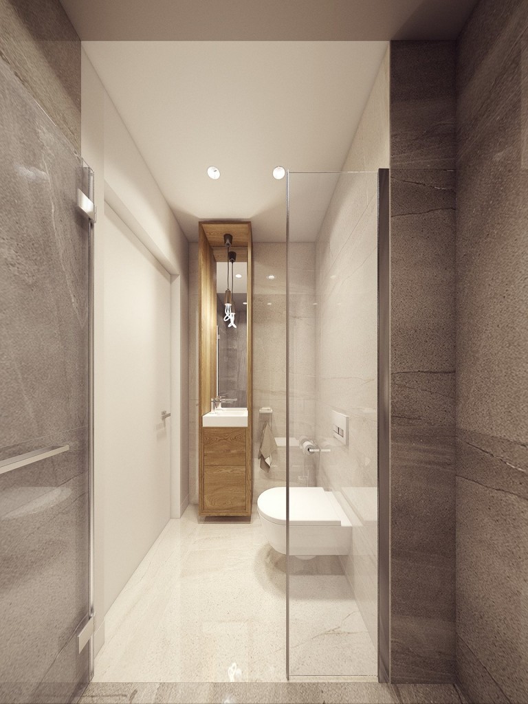 mẫu thiết kế nội thất phòng tắm tương phản, hiện đại, sáng tạo và mạnh mẽ