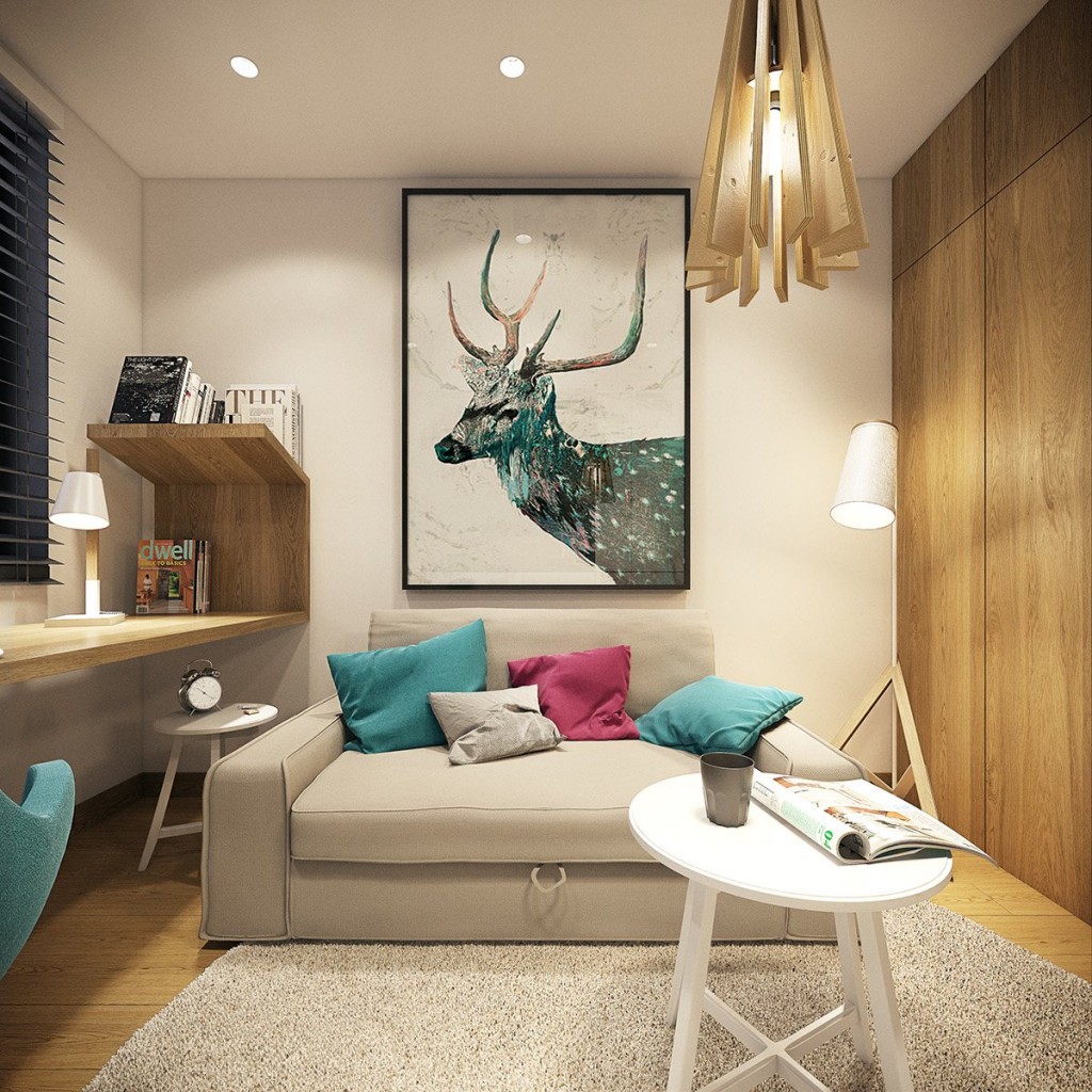 mẫu thiết kế nội thất phòng khách tương phản, hiện đại, sáng tạo và mạnh mẽ