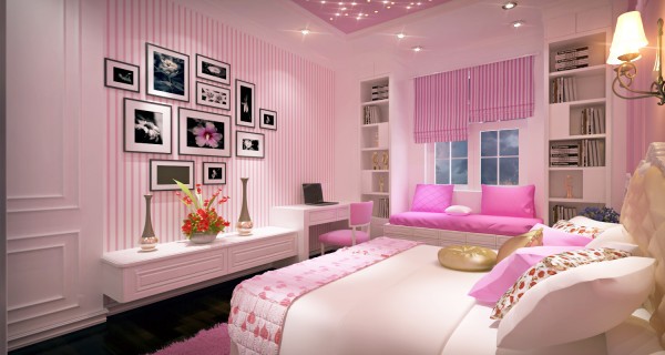 mẫu nội thất đẹp cho phòng ngủ con gái tuổi teen