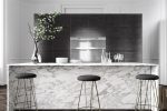 thiết kế nhà bếp đẹp với đá marble.