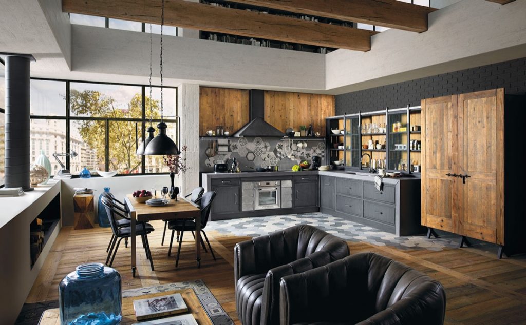 thiết kế nội thất nhà bếp phong cách công nghiệp đẹp.