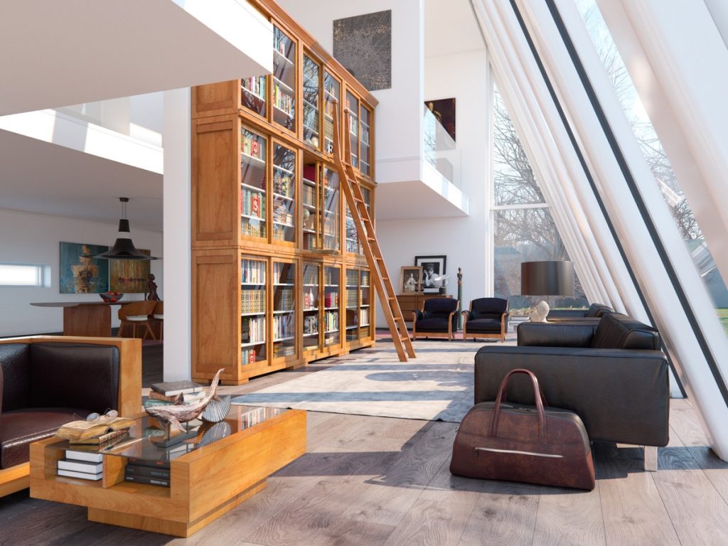 bí quyết thiết kế nội thất tăng chiều cao không gian phòng khách.
