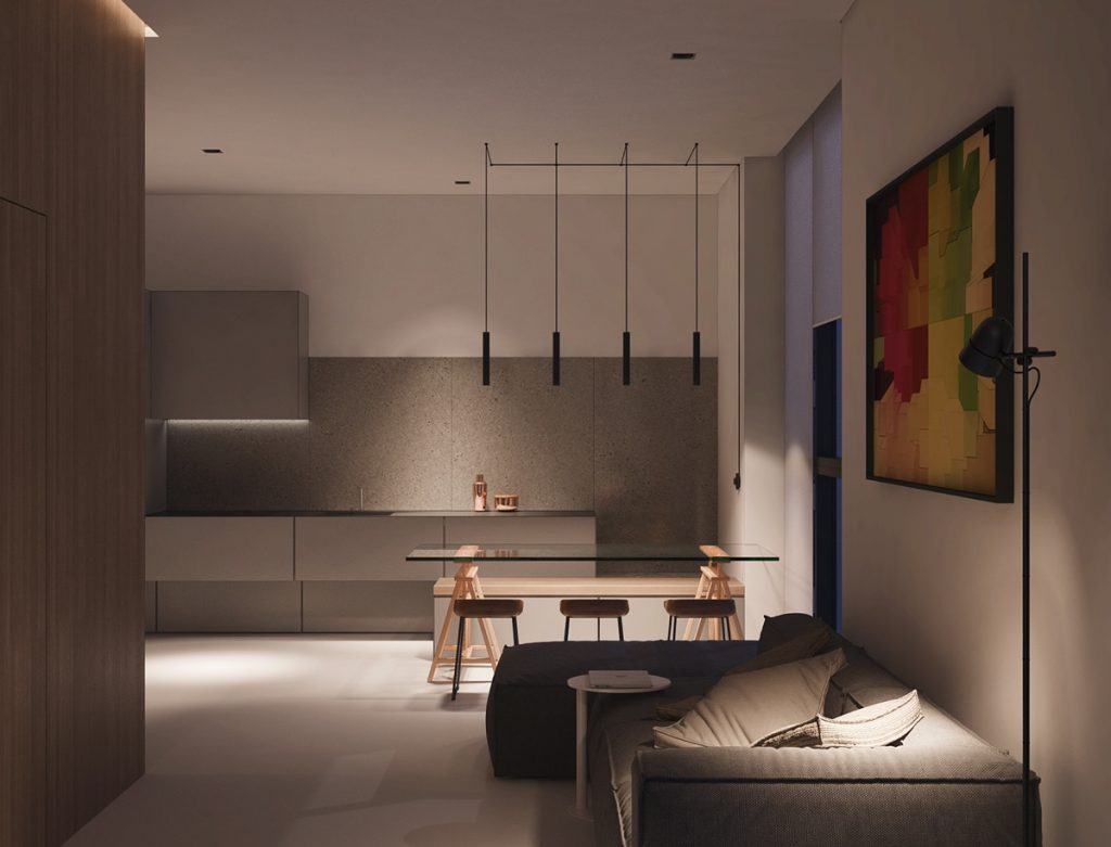 thiết kế nội thất đẹp và tiện nghi cho căn hộ nhỏ dưới 40 m2.