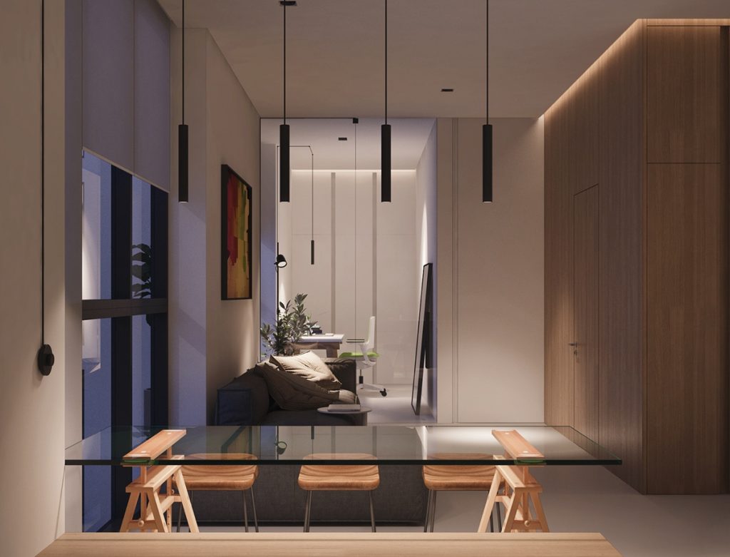 thiết kế nội thất đẹp và tiện nghi cho căn hộ nhỏ dưới 40 m2.