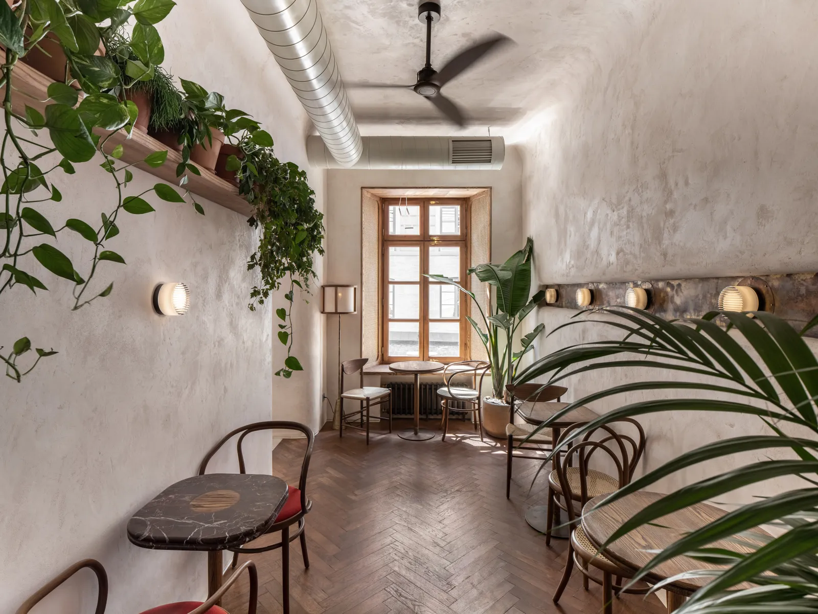 Mẫu thiết kế quán cafe đẹp ngang 4m phong cách Châu Âu
